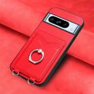 For Google Pixel 8 Pro R20 Ring Card Holder Phone Case(Red) - 2