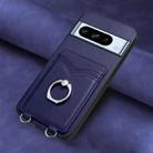 For Google Pixel 8 Pro R20 Ring Card Holder Phone Case(Blue) - 2