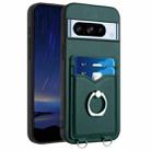 For Google Pixel 8 Pro R20 Ring Card Holder Phone Case(Green) - 1