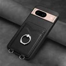 For Google Pixel 8a R20 Ring Card Holder Phone Case(Black) - 2