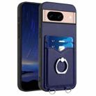 For Google Pixel 8a R20 Ring Card Holder Phone Case(Blue) - 1