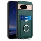 For Google Pixel 8a R20 Ring Card Holder Phone Case(Green) - 1