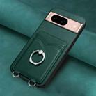 For Google Pixel 8a R20 Ring Card Holder Phone Case(Green) - 2