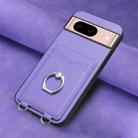 For Google Pixel 8a R20 Ring Card Holder Phone Case(Purple) - 2