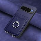 For Google Pixel 10 Pro XL R20 Ring Card Holder Phone Case(Blue) - 2