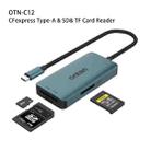 Onten C12 3 in 1 USB-C / Type-C to CFepress Type-A & SD & TF Card Reader(Pine Green) - 2