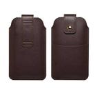 For 5.4-6.1inch Universal Ultra-Thin Wear-resistant Waist Bag Leather Phone Case(Brown) - 1