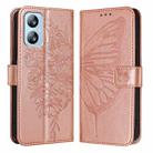 For Blackview A52 Embossed Butterfly Leather Phone Case(Rose Gold) - 2