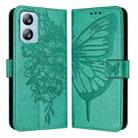 For Blackview A52 Embossed Butterfly Leather Phone Case(Green) - 2