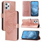 For Blackview A53 Embossed Butterfly Leather Phone Case(Rose Gold) - 1