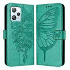 For Blackview A53 Embossed Butterfly Leather Phone Case(Green) - 2