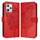For Blackview A53 Embossed Butterfly Leather Phone Case(Red) - 2