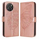 For Blackview Shark 8 Embossed Butterfly Leather Phone Case(Rose Gold) - 2