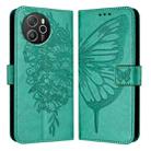 For Blackview Shark 8 Embossed Butterfly Leather Phone Case(Green) - 2