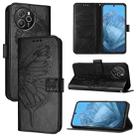For Blackview Shark 8 Embossed Butterfly Leather Phone Case(Black) - 1