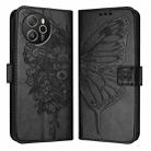 For Blackview Shark 8 Embossed Butterfly Leather Phone Case(Black) - 2