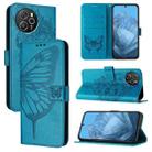 For Blackview Shark 8 Embossed Butterfly Leather Phone Case(Blue) - 1