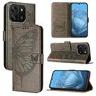 For Blackview Wave 6C Embossed Butterfly Leather Phone Case(Grey) - 1