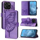 For Blackview Wave 6C Embossed Butterfly Leather Phone Case(Purple) - 1