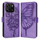 For Blackview Wave 6C Embossed Butterfly Leather Phone Case(Purple) - 2