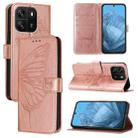 For Blackview Wave 6C Embossed Butterfly Leather Phone Case(Rose Gold) - 1