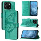 For Blackview Wave 6C Embossed Butterfly Leather Phone Case(Green) - 1