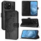 For Blackview Wave 6C Embossed Butterfly Leather Phone Case(Black) - 1