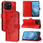 For Blackview Wave 6C Embossed Butterfly Leather Phone Case(Red) - 1