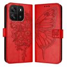 For Blackview Wave 6C Embossed Butterfly Leather Phone Case(Red) - 2