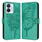 For Blackview Color 8 Embossed Butterfly Leather Phone Case(Green) - 2