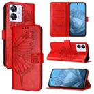 For Blackview Color 8 Embossed Butterfly Leather Phone Case(Red) - 1