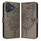 For Blackview Oscal Flat 2 / 2C Embossed Butterfly Leather Phone Case(Grey) - 2