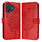 For Blackview Oscal Flat 2 / 2C Embossed Butterfly Leather Phone Case(Red) - 2