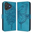 For Blackview Oscal Flat 2 / 2C Embossed Butterfly Leather Phone Case(Blue) - 2