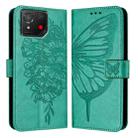 For Asus ROG Phone 8 Embossed Butterfly Leather Phone Case(Green) - 2