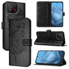 For Asus ROG Phone 8 Embossed Butterfly Leather Phone Case(Black) - 1