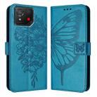 For Asus ROG Phone 8 Embossed Butterfly Leather Phone Case(Blue) - 2