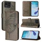 For Asus Zenfone 11 Ultra Embossed Butterfly Leather Phone Case(Grey) - 1