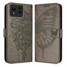 For Asus Zenfone 11 Ultra Embossed Butterfly Leather Phone Case(Grey) - 2