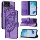 For Asus Zenfone 11 Ultra Embossed Butterfly Leather Phone Case(Purple) - 1