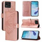 For Asus Zenfone 11 Ultra Embossed Butterfly Leather Phone Case(Rose Gold) - 1