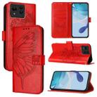 For Asus Zenfone 11 Ultra Embossed Butterfly Leather Phone Case(Red) - 1