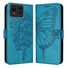 For Asus Zenfone 11 Ultra Embossed Butterfly Leather Phone Case(Blue) - 2