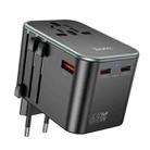 hoco AC17 Supporter PD 65W 2 x USB-C / Type-C + USB-A Universal Conversion Charger(Black) - 1