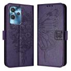 For Oukitel C32 Embossed Butterfly Leather Phone Case(Dark Purple) - 2