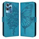 For Oukitel C32 Embossed Butterfly Leather Phone Case(Blue) - 2