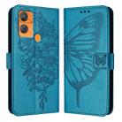 For Oukitel C33 Embossed Butterfly Leather Phone Case(Blue) - 2