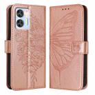 For Oukitel C36 / C35 Embossed Butterfly Leather Phone Case(Rose Gold) - 2