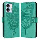 For Oukitel C36 / C35 Embossed Butterfly Leather Phone Case(Green) - 2