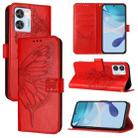 For Oukitel C36 / C35 Embossed Butterfly Leather Phone Case(Red) - 1